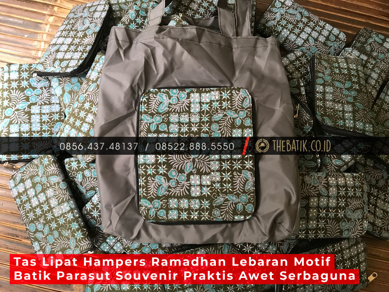 Tas Lipat Parasut Batik Murah Unik untuk Souvenir Custom Sablon Tulisan