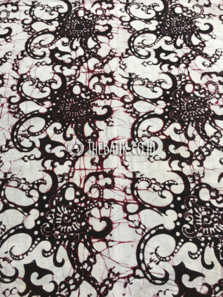 Kain Batik Klasik Sogan Putih Coklat Hitam Motif Kalimantan Dayak Borneo
