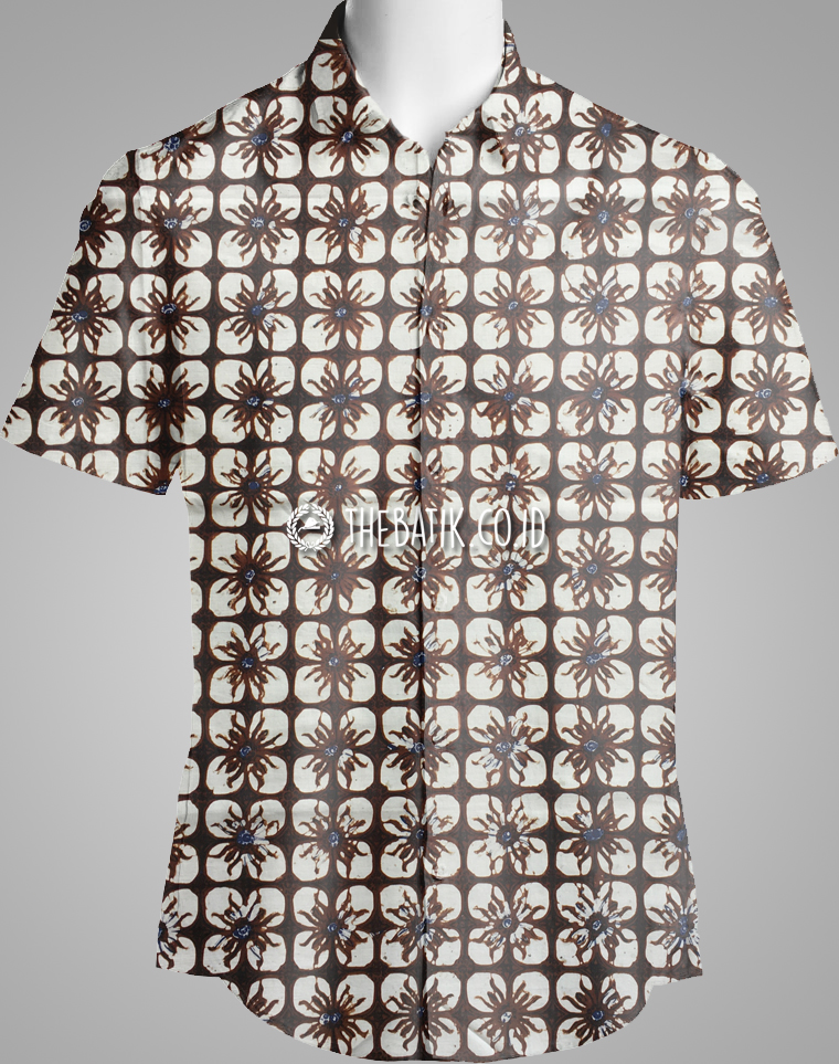 Kain Batik Klasik Sogan Motif Kawung Prabu Gaya Yogyakarta