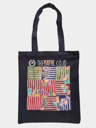 Souvenir Tas Totebag Jeans Batik Perca Goodie Bag Unik Denim Quilt Patchwork
