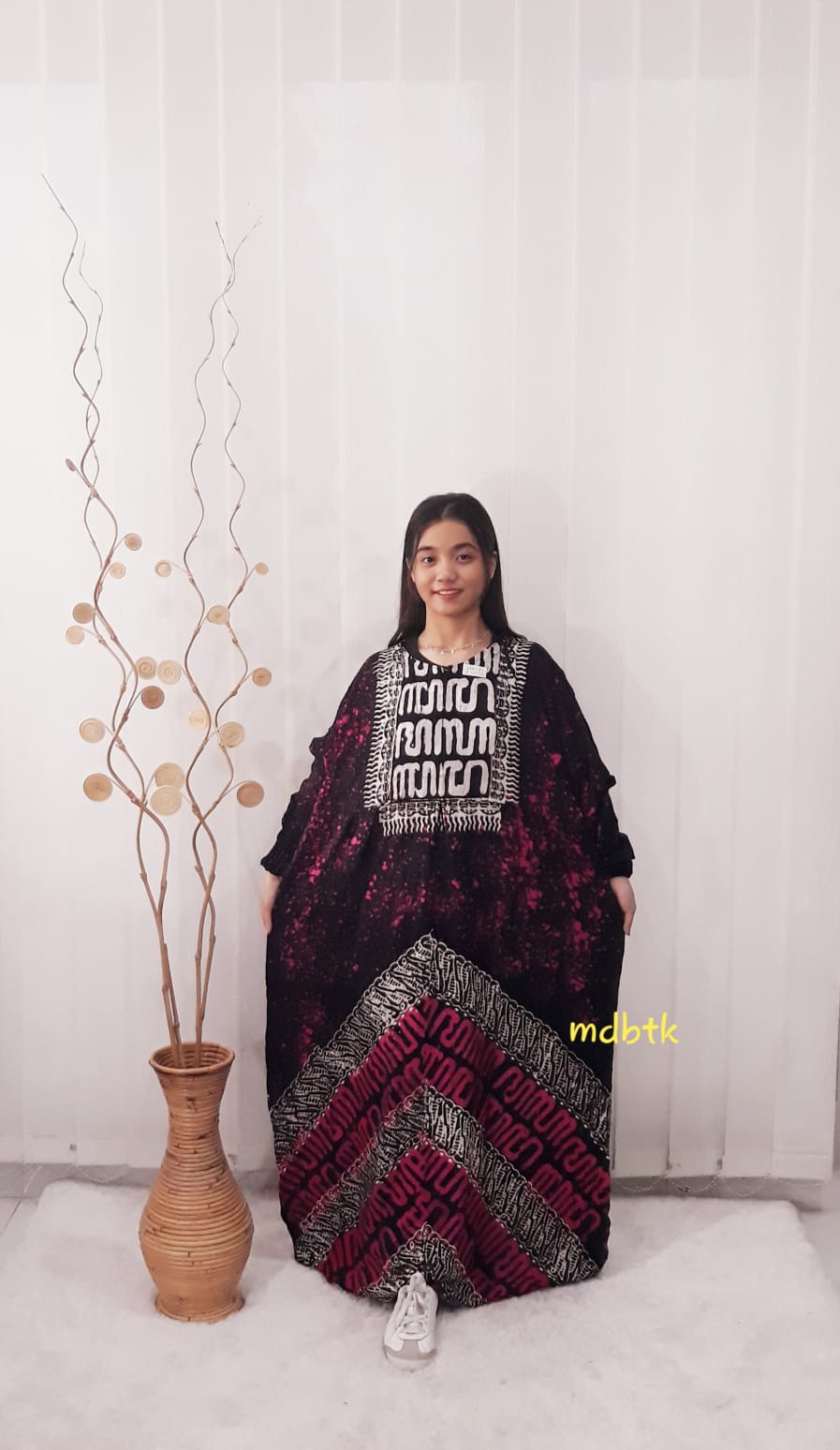 Baju Gamis Batik Aksara Jawa Warna Hitam Bahan Santung Rayon Adem