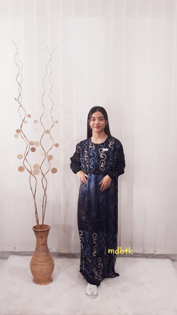 Baju Gamis Batik Murah Model Ciprat Modern Bahan Santung Rayon
