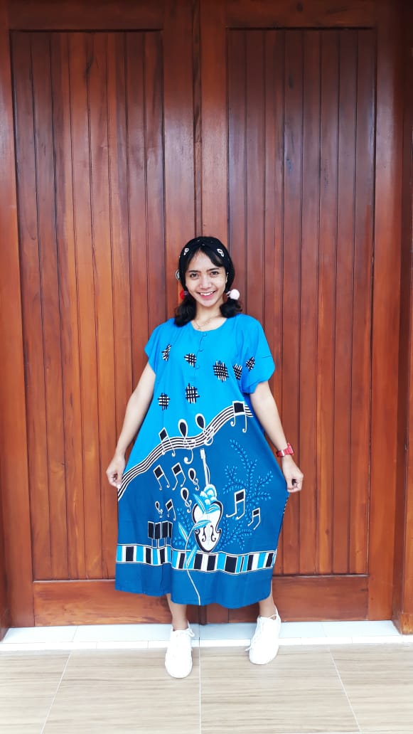 Baju Tidur Daster Batik Lengan Pendek Bahan Santung Rayon Merk Ratu Busana (isi 5)