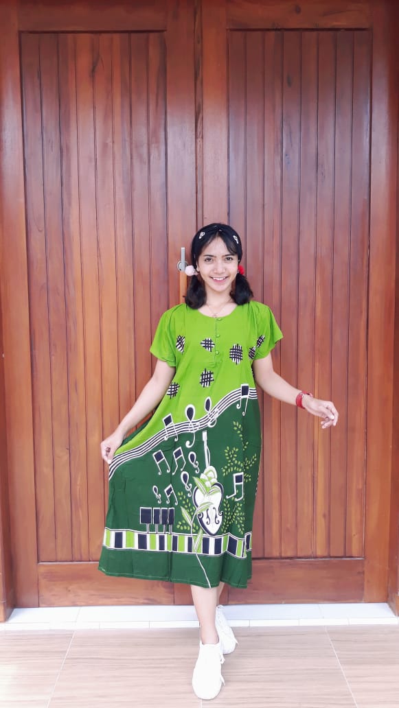 Baju Tidur Daster Batik Lengan Pendek Bahan Santung Rayon Merk Ratu Busana (isi 5)