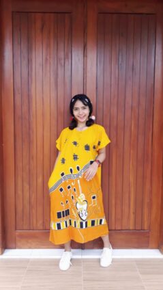 Baju Tidur Daster Batik Lengan Pendek Bahan Santung Rayon Merk Ratu Busana (isi 5)