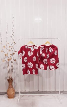 Baju Tidur Daster Batik Setelan Celana Pendek Bahan Rayon Motif Jumputan Warna