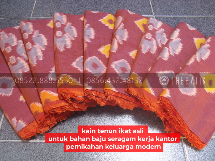 Kain Tenun Asli untuk Bahan Baju Seragam Kerja Kantor Pernikahan Keluarga Modern