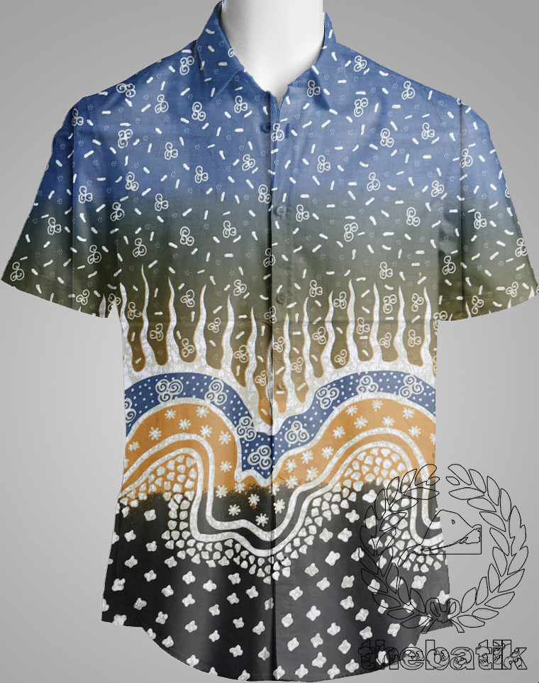 Bahan Batik Seragam Murah Motif Abstrak Ukuran 2.4 m