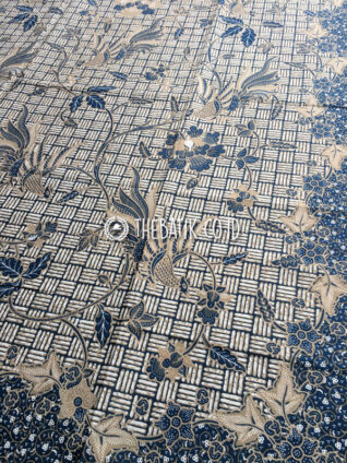 Kain Bahan Batik Seragam Motif Burung Indigo Ukuran 2.4 m