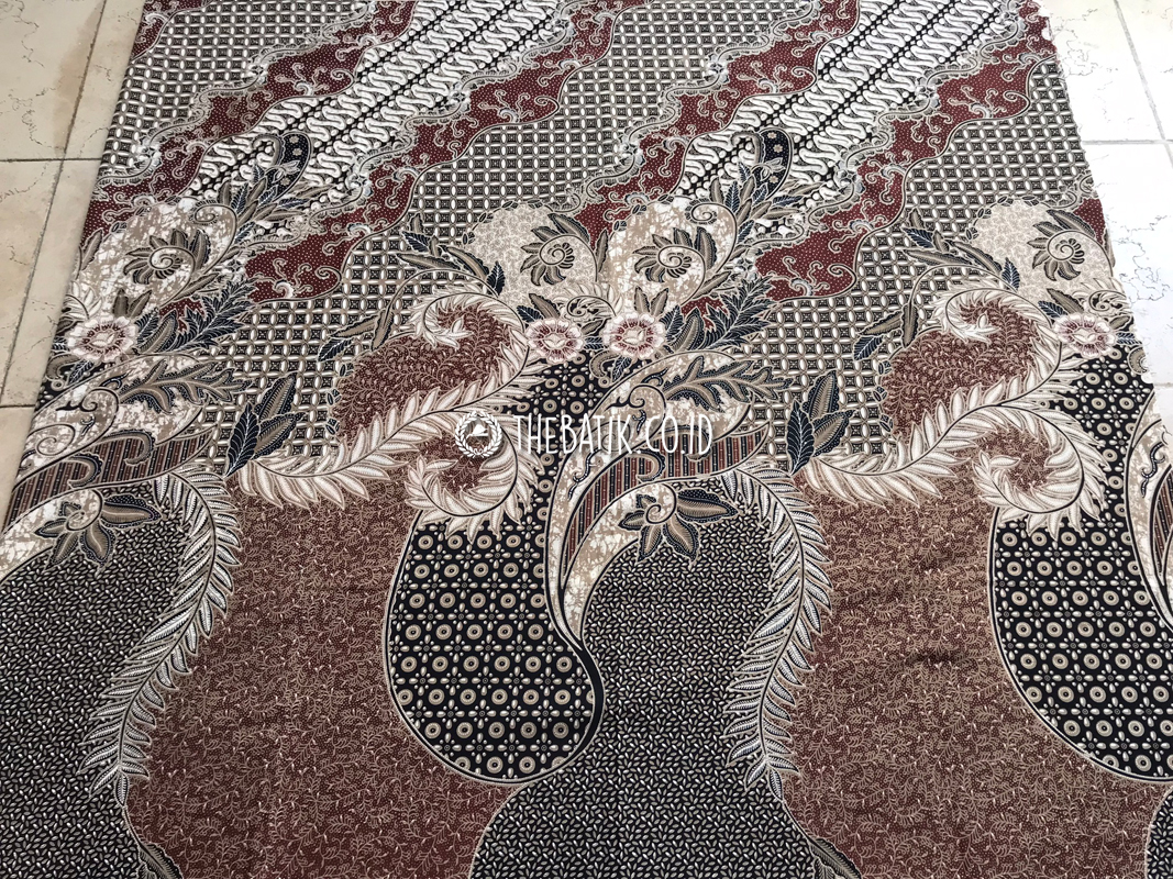 Bahan Baju Seragam Batik Modern Motif Kombinasi Warna Coklat Ukuran 2.4 m