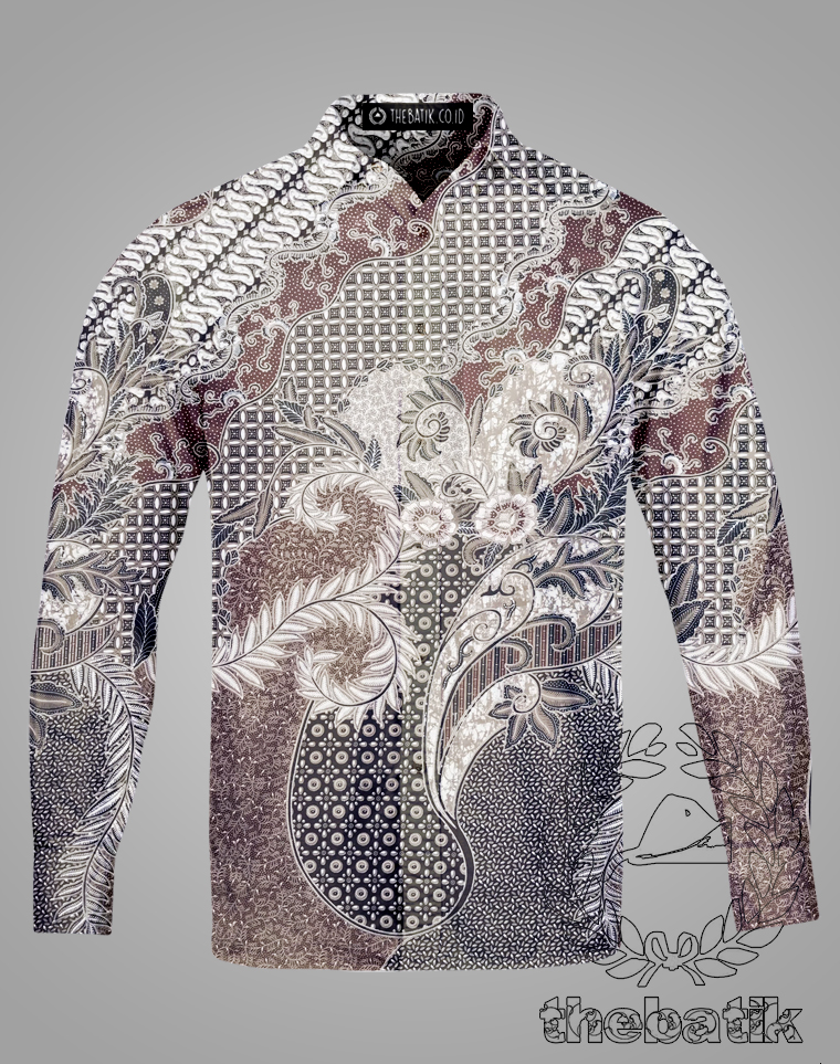Bahan Baju Seragam Batik Modern Motif Kombinasi Warna Coklat Ukuran 2.4 m