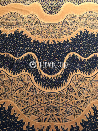 Kain Batik Seragam Kantor Keluarga Motif Kontemporer Kuning Hitam Ukuran 2.4 m