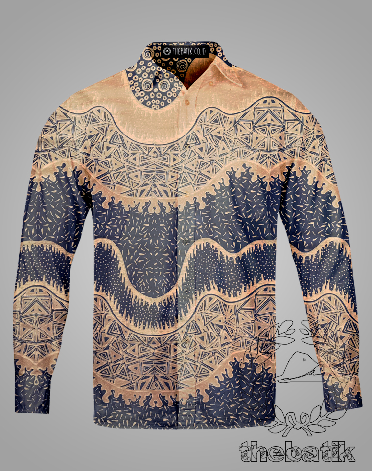 Kain Batik Seragam Kantor Keluarga Motif Kontemporer Kuning Hitam Ukuran 2.4 m