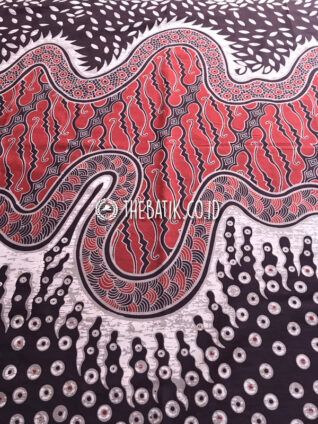 Kain Bahan Batik Seragam Kantor Keluarga Motif Modern Merah Hitam Ukuran 2.4 m