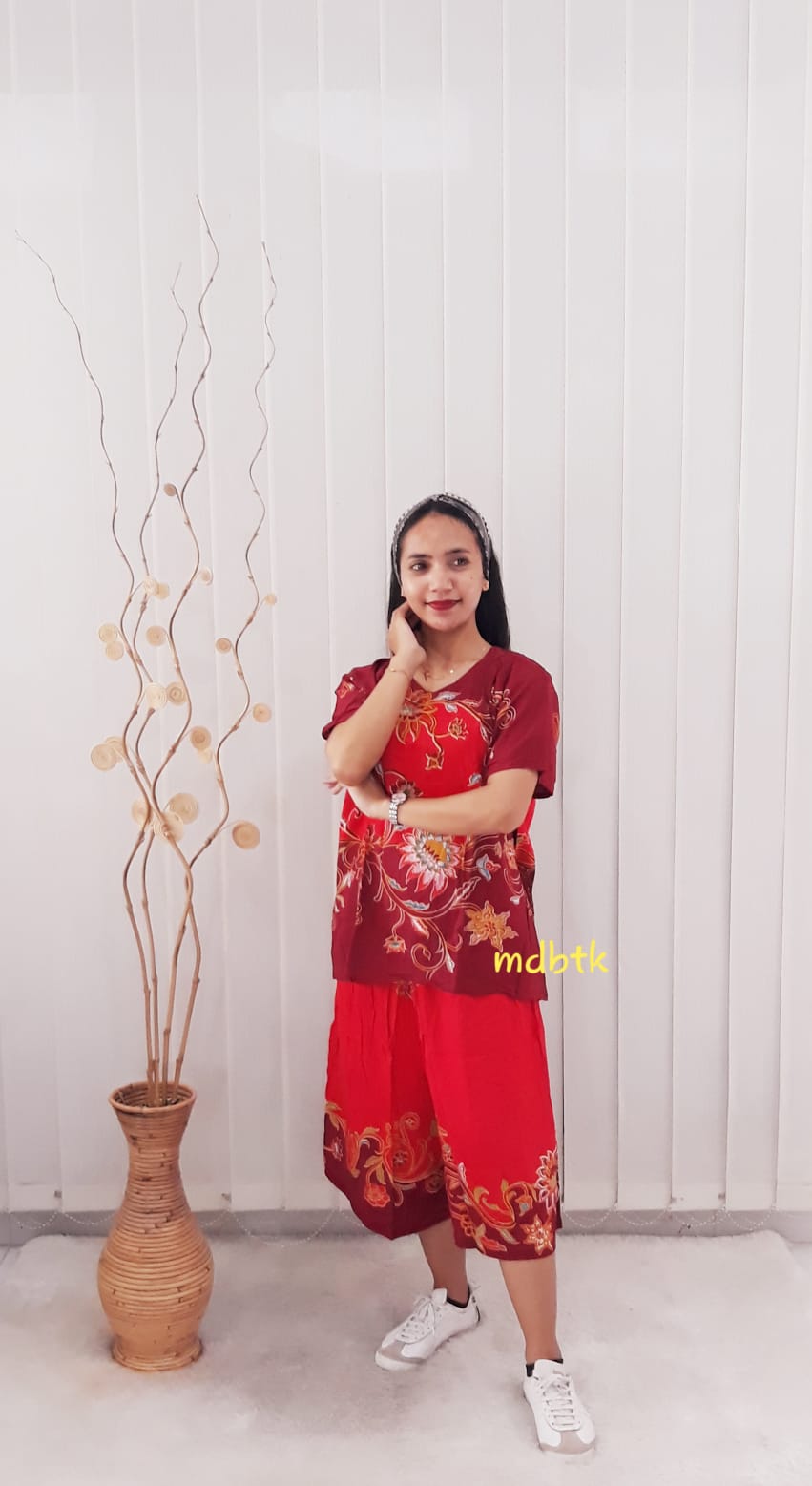 Baju Batik Setelan Kulot Jumbo Ratu Busana Bahan Rayon Santai Grosiran