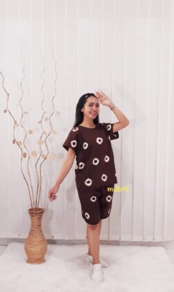 Baju Setelan Kulot Pendek Batik Jumputan Bahan Katun Grosir Seri Warna Murah (isi 5)