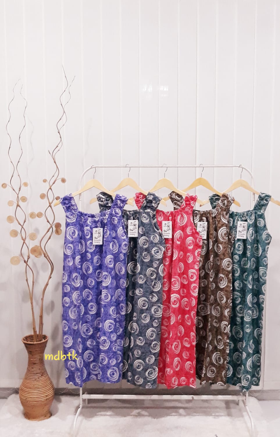 Baju Tidur Batik Yukensi Jumbo Tanpa Lengan Bahan Rayon Seri Grosir Murah