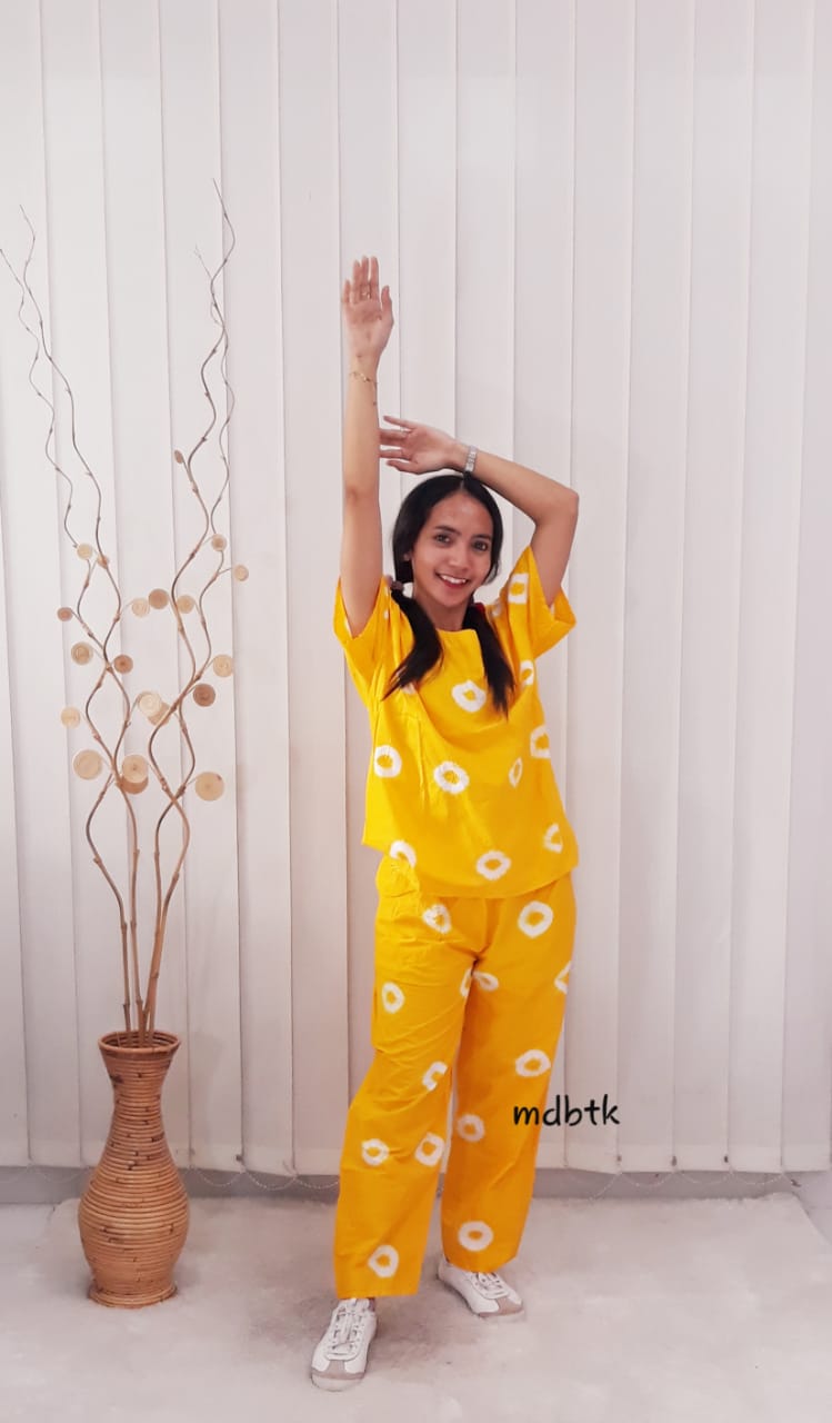 Baju Tidur Setelan Batik Jumputan Katun Grosir Seri Warna Murah (isi 5)