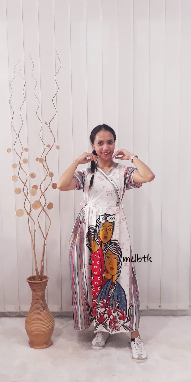 Daster Chibi Chibi Kimono HAP Lengan Pendek Warna Putih Seri Murah