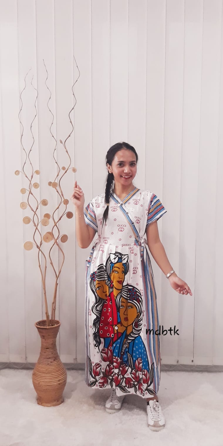 Daster Chibi Chibi Kimono HAP Lengan Pendek Warna Putih Seri Murah