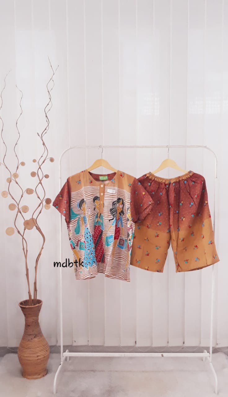 Setelan Kulot Lebar HAP Lengan Celana Pendek Rayon Beli Seri Harga Grosir