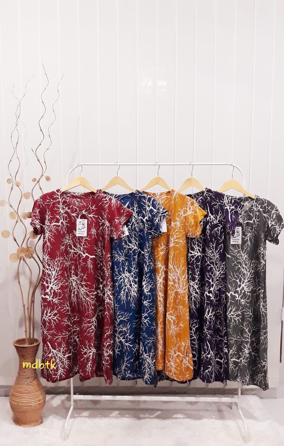 Baju Daster Midi Batik Pekalongan Seri Warna Banyak Harga Grosir (isi 5)