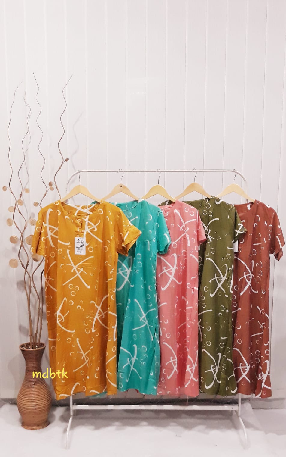 Baju Daster Midi Batik Pekalongan Seri Warna Banyak Harga Grosir (isi 5)