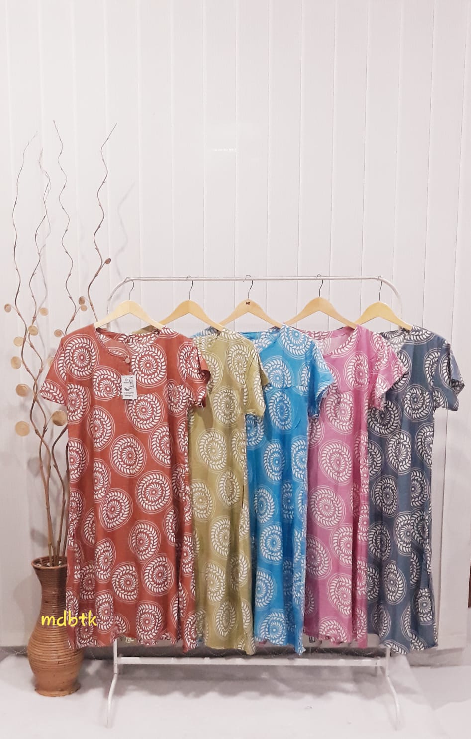Baju Daster Midi Batik Pekalongan Seri Warna Banyak Harga Grosir (isi 5)