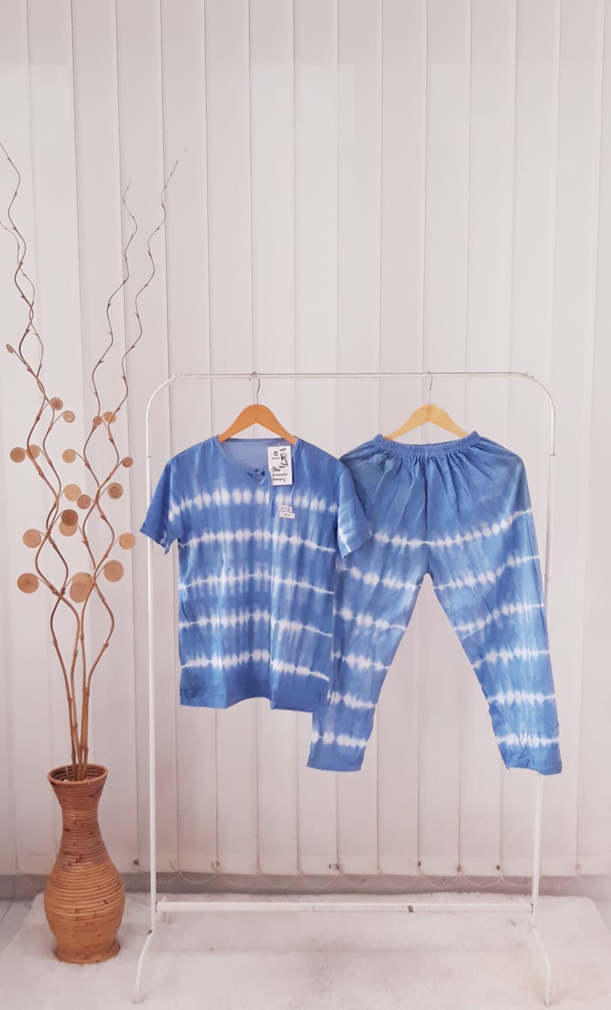 Baju Setelan Bahan Kaos Batik Jumputan Lengan Pendek Celana Panjang (isi 5)