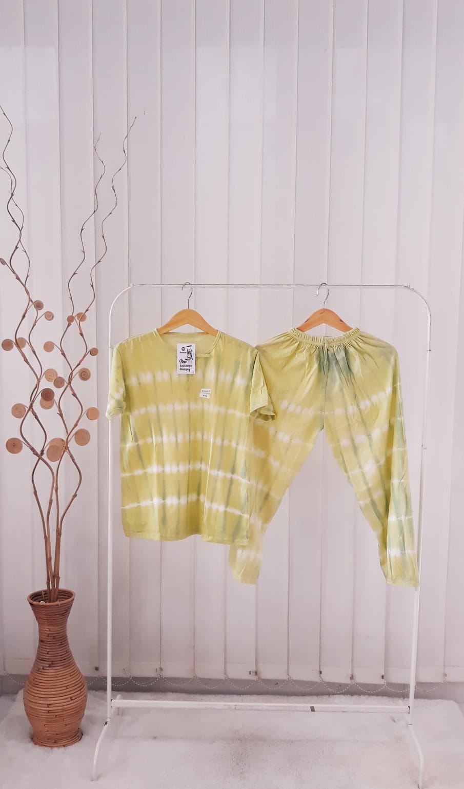 Baju Setelan Bahan Kaos Batik Jumputan Lengan Pendek Celana Panjang (isi 5)
