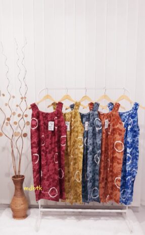 Baju Tidur Daster Yukensi Tanpa Lengan Jumbo Batik Rayon Seri Warna Banyak Grosir (isi 5)