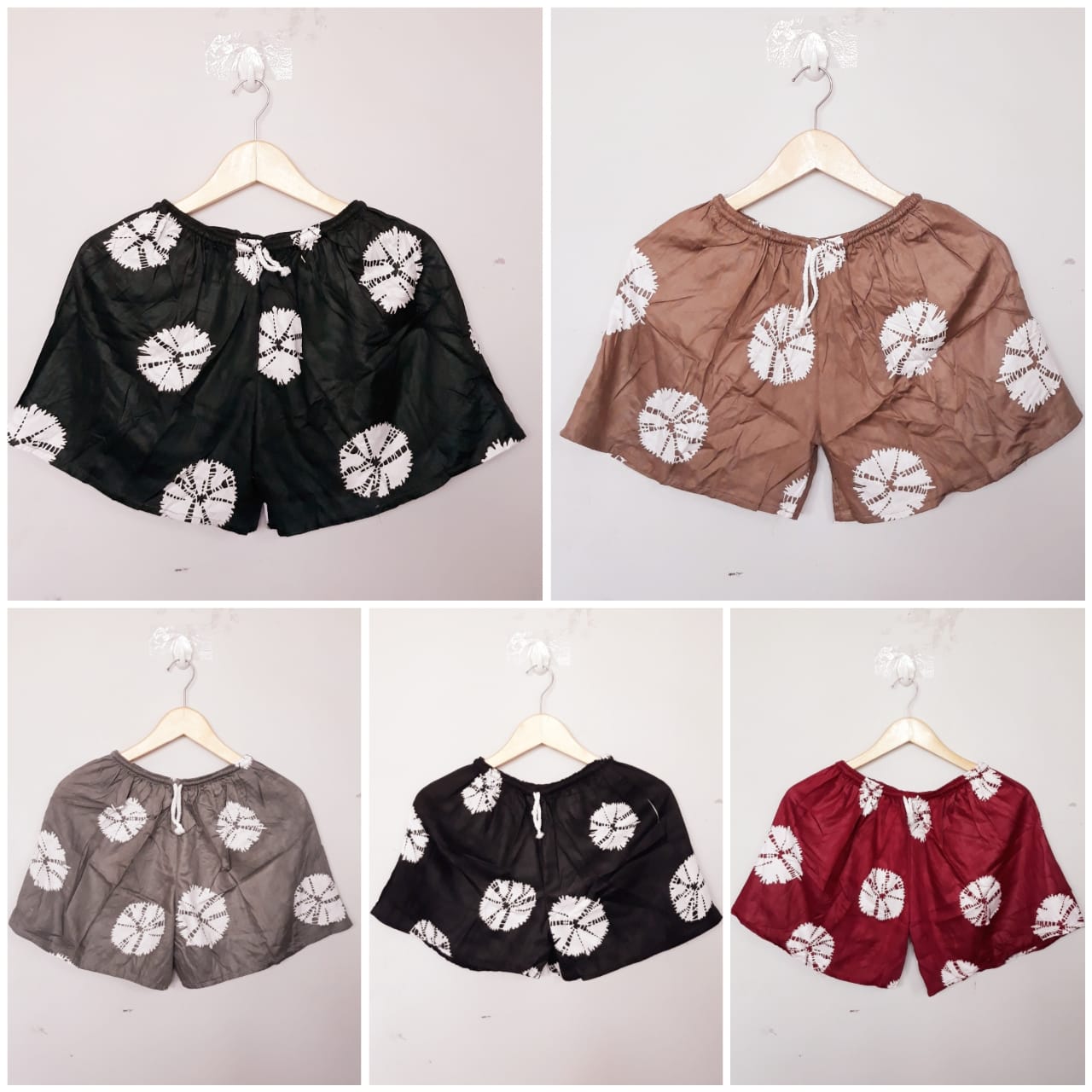 Celana Hotpants Wanita Motif Batik Grosir Harga Murah Seri Warna (isi 10)