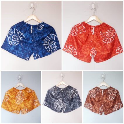 Celana Hotpants Wanita Motif Batik Grosir Harga Murah Seri Warna (isi 10)