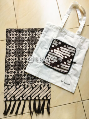 Syal Scarf dan Tas Batik Lipat Souvenir Event Resmi Harga Grosir CEPLOK KEMBANG