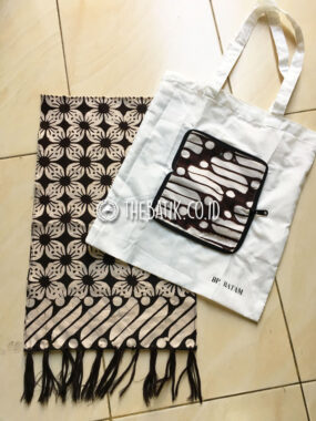 Syal Scarf dan Tas Batik Lipat Souvenir Event Resmi Harga Grosir KAWUNG PRABU