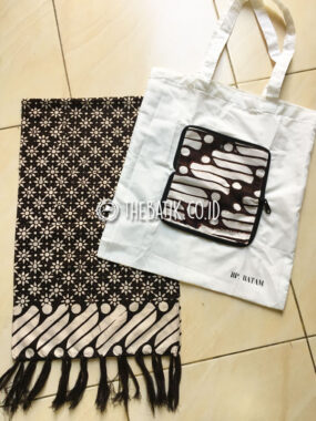 Syal Scarf dan Tas Batik Lipat Souvenir Event Resmi Harga Grosir KEMBANG TANJUNG