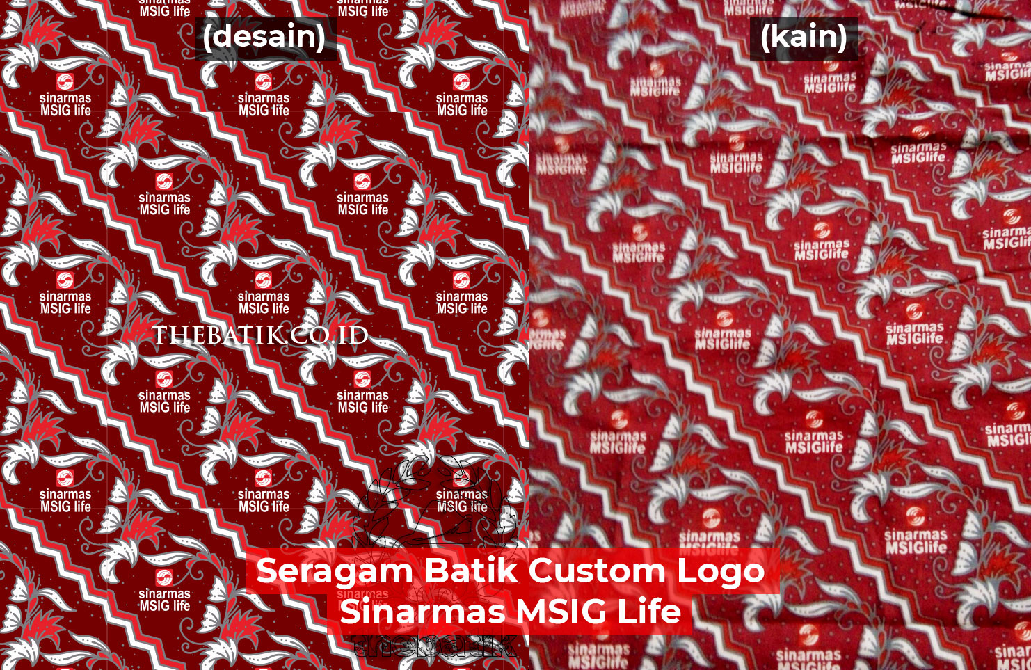 Kain Bahan Baju Seragam Batik Custom Logo Pesanan Sinarmas MSIG Life
