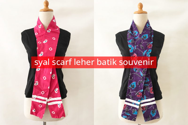 Syal Scarf Leher Batik Panjang Souvenir Unik Murah Custom Design Logo