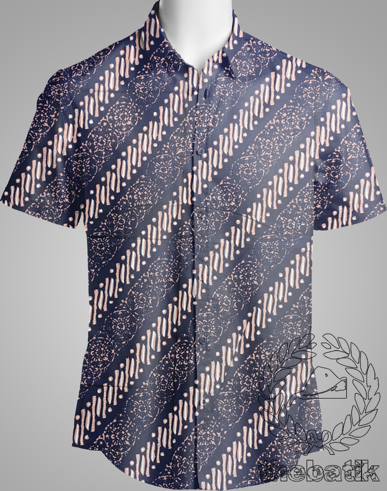 Kain Batik Semi Tulis Premium Motif Parang Biru Dongker Jambon