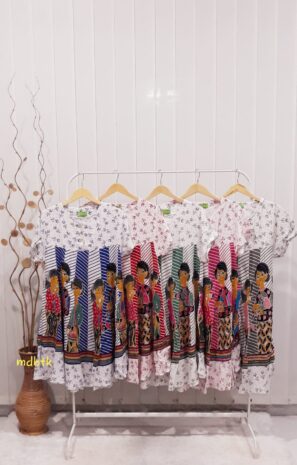 Baju Daster Klok HAP Batik Santung Rayon Lengan Pendek Pekalongan (isi 5)