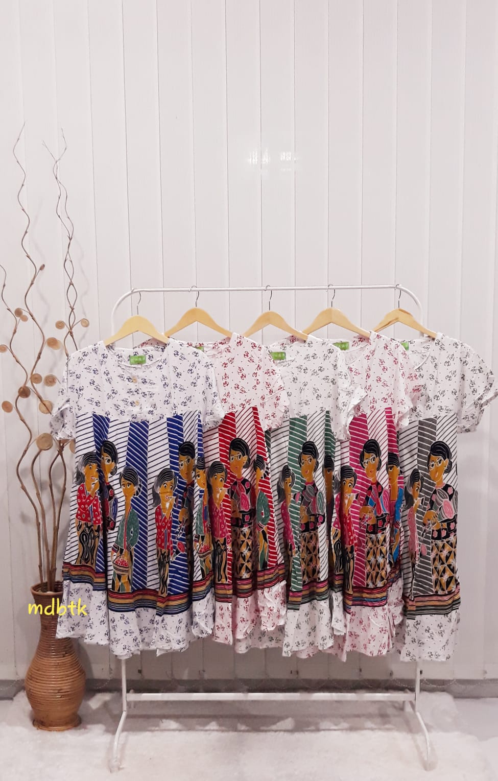 Baju Daster Klok HAP Batik Santung Rayon Lengan Pendek Pekalongan (isi 5)