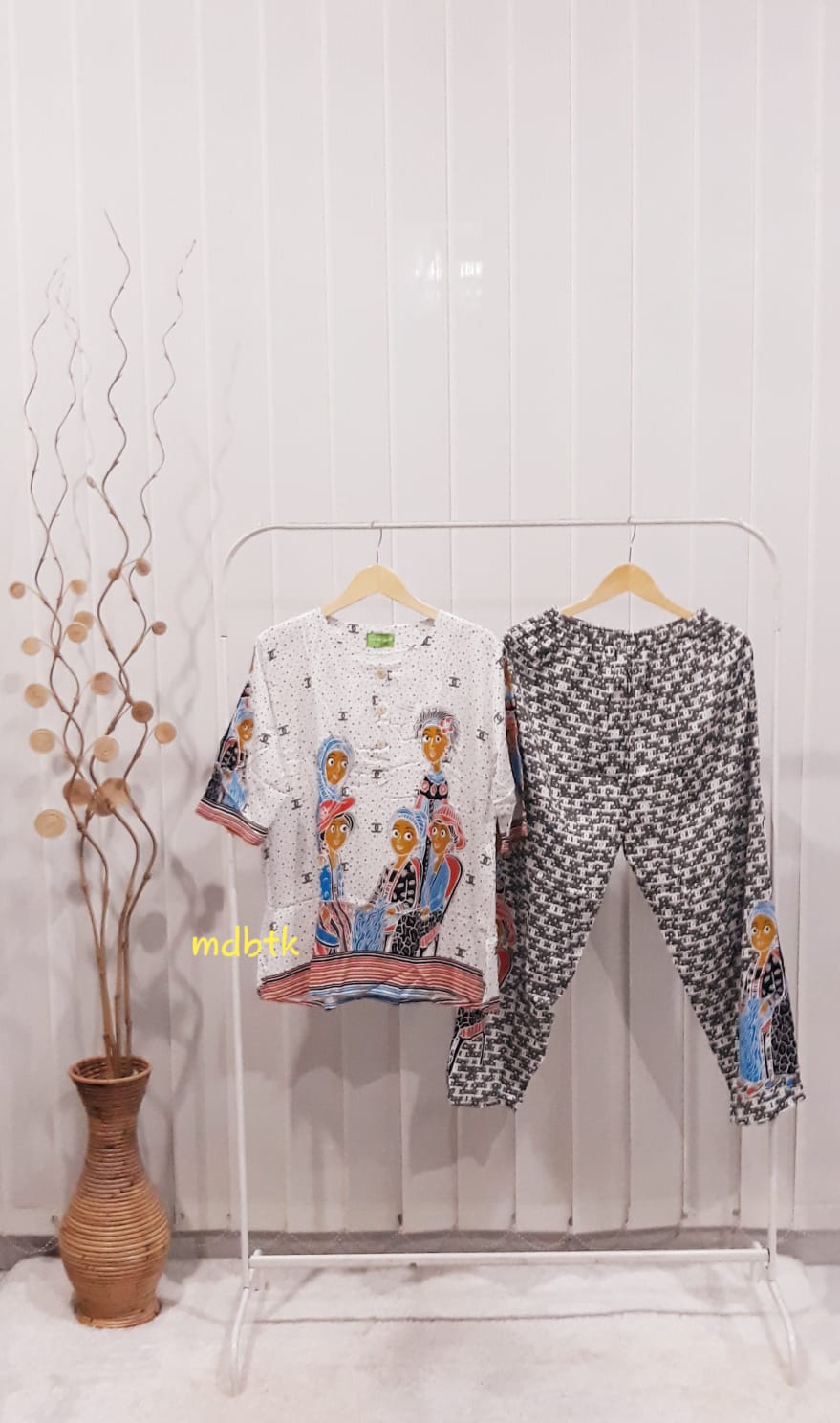 Setelan Baju Tidur HAP Atasan Lengan 7/8 Celana Panjang Bahan Rayon Premium (isi 5)