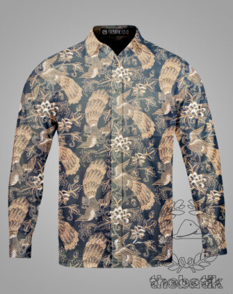 Kain Batik Jawa Klasik / Batik Solo Motif Merak Latar Hitam