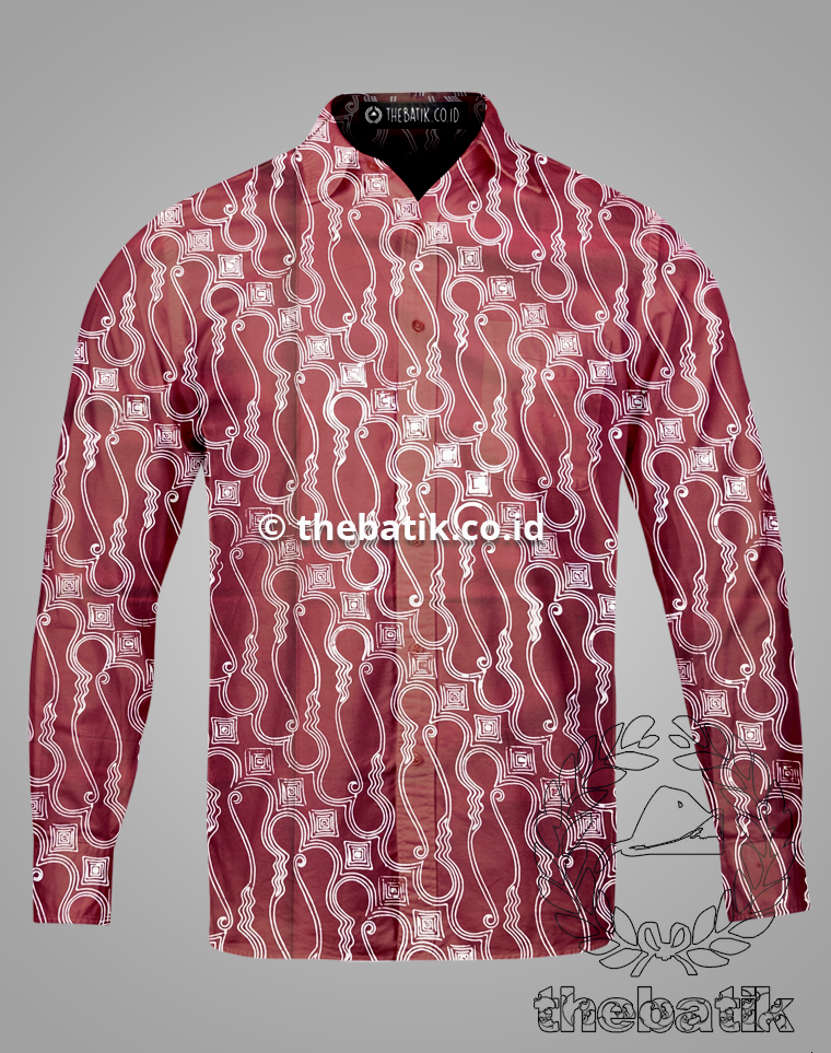 Kain Batik Seragam Motif Parang Barong Merah untuk Seragam Kantor / Guru / Pernikahan / Keluarga