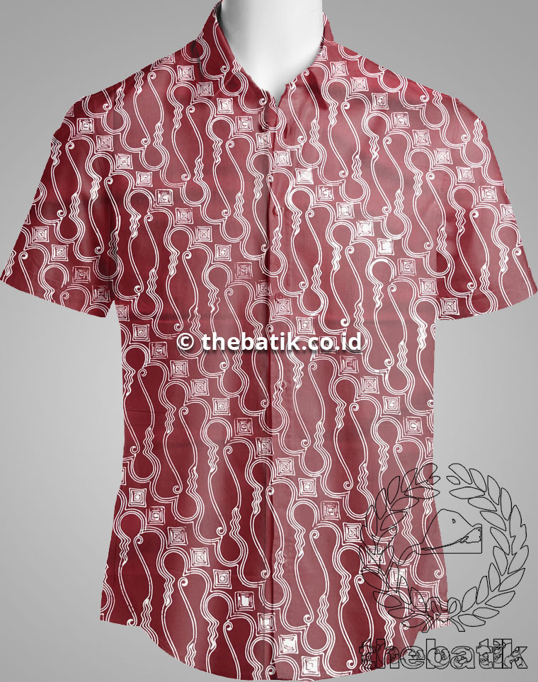 Kain Batik Seragam Motif Parang Barong Merah untuk Seragam Kantor / Guru / Pernikahan / Keluarga