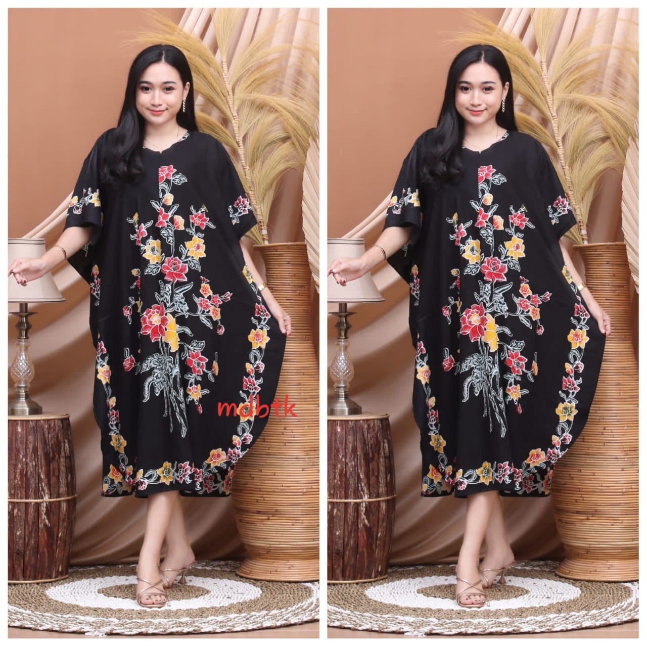 Baju Tidur Daster Batik Encim Rayon Model Kelelawar Lowo Kalong Grosir Warna Seri (isi 5)