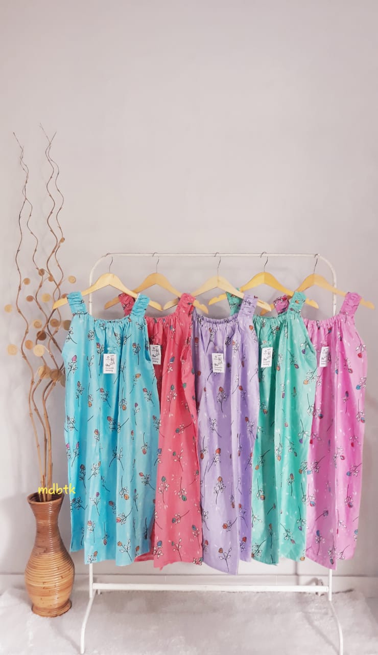 Baju Tidur Daster Batik Yukensi Jumbo Bahan Rayon Adem Grosir Bisa Eceran (isi 5)