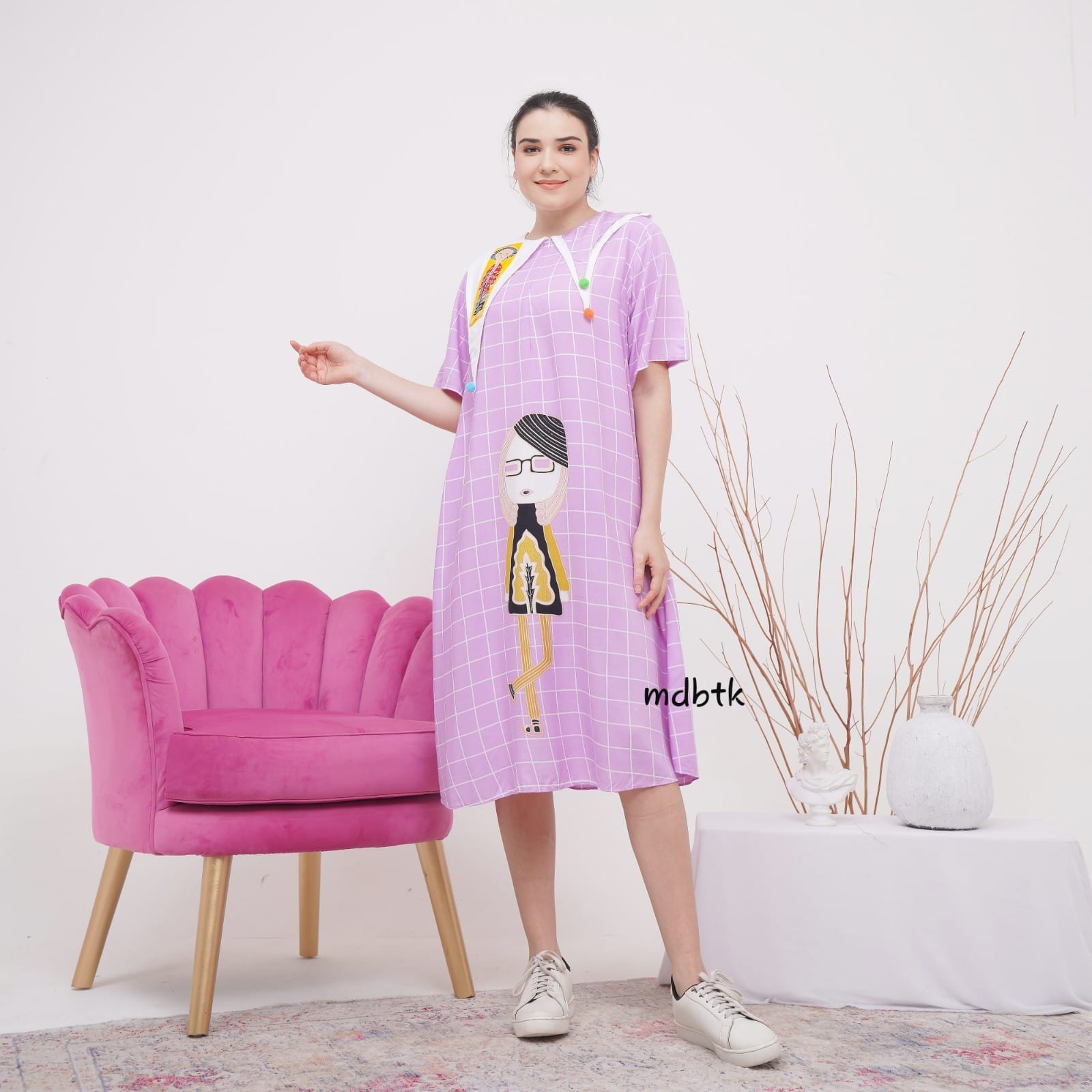 Baju Tidur Homedress Daster Batik Payung Liliput Semerbak Pastel Rayon Grosir Seri (isi 5)