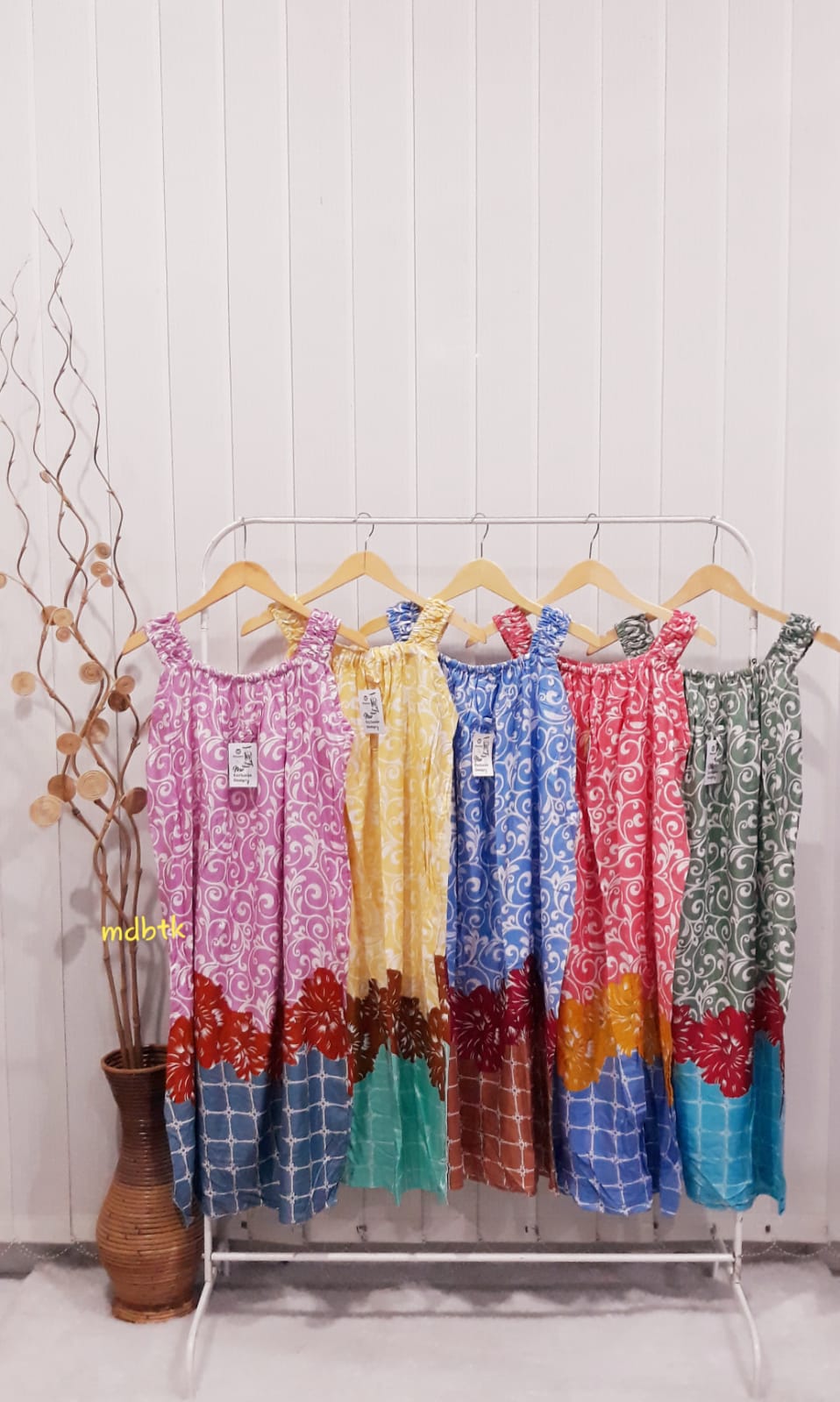 Baju Daster Yukensi Jumbo Tanpa Lengan Busui Bahan Rayon Santung Adem Grosir (isi 5)