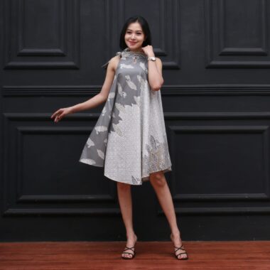 Baju Dress Batik Modern Wanita Motif Elegan Grosir Warna Seri (isi 5)